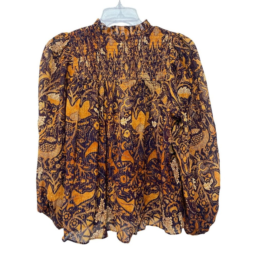Ulla Johnson Ida Metallic Blouse Floral Size 6 NWT - Picture 10 of 11
